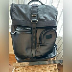 Tumi - Alpha Bravo, Charcoal Gray, Backpack, textured reflective fabric.